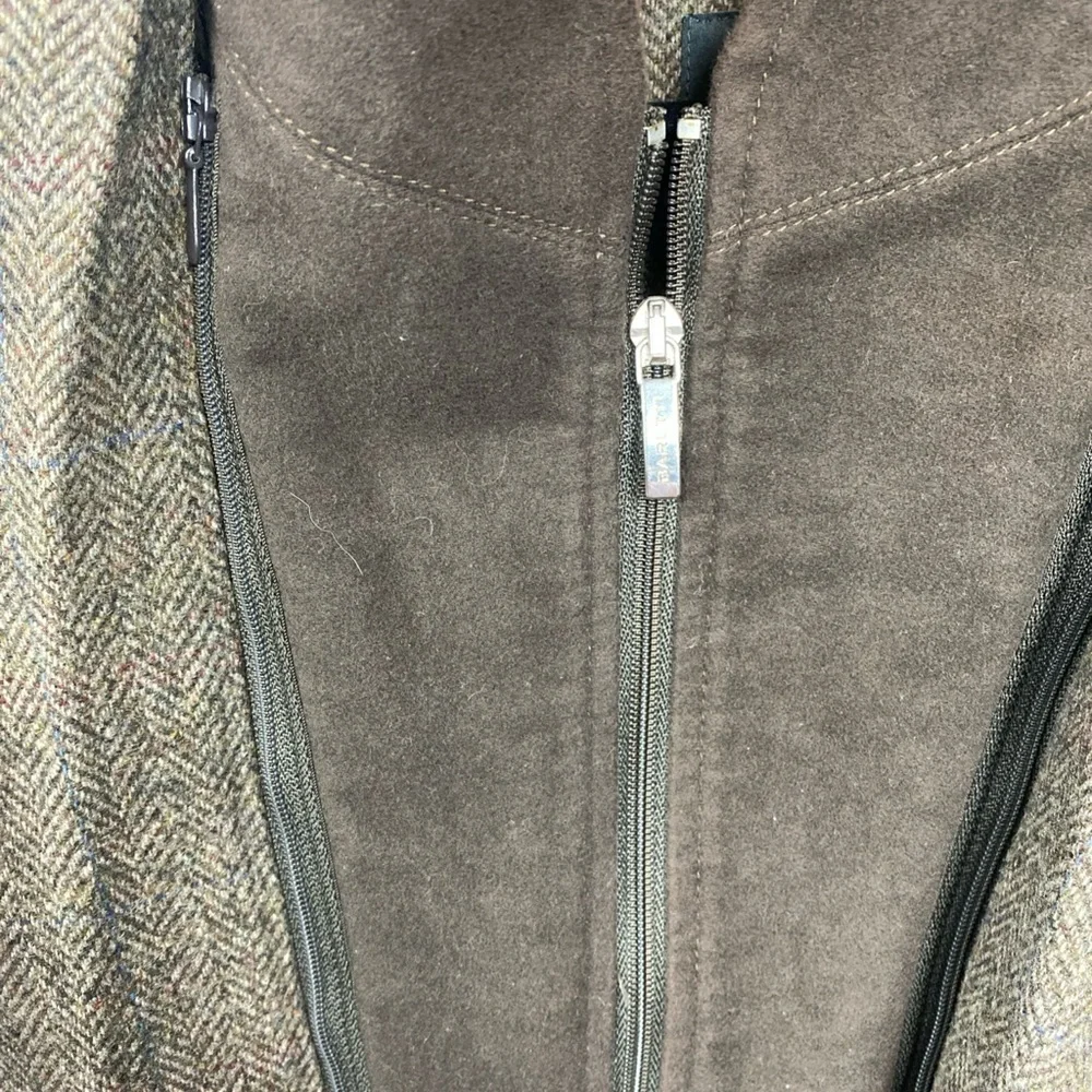 Barutti Blazer Sports Coat 100 Virgin Wool Removable Zip Lining 36S Herringbone